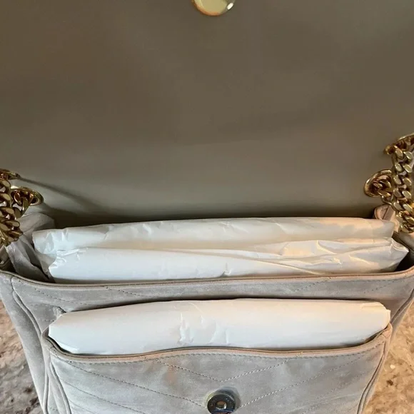 NWT!!! YSL Niki Medium Chain Bag in Sand Suede - Picture 6 of 10